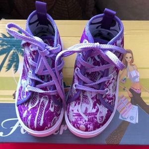 Purple White Silver High Top Sneakers by PAPOS